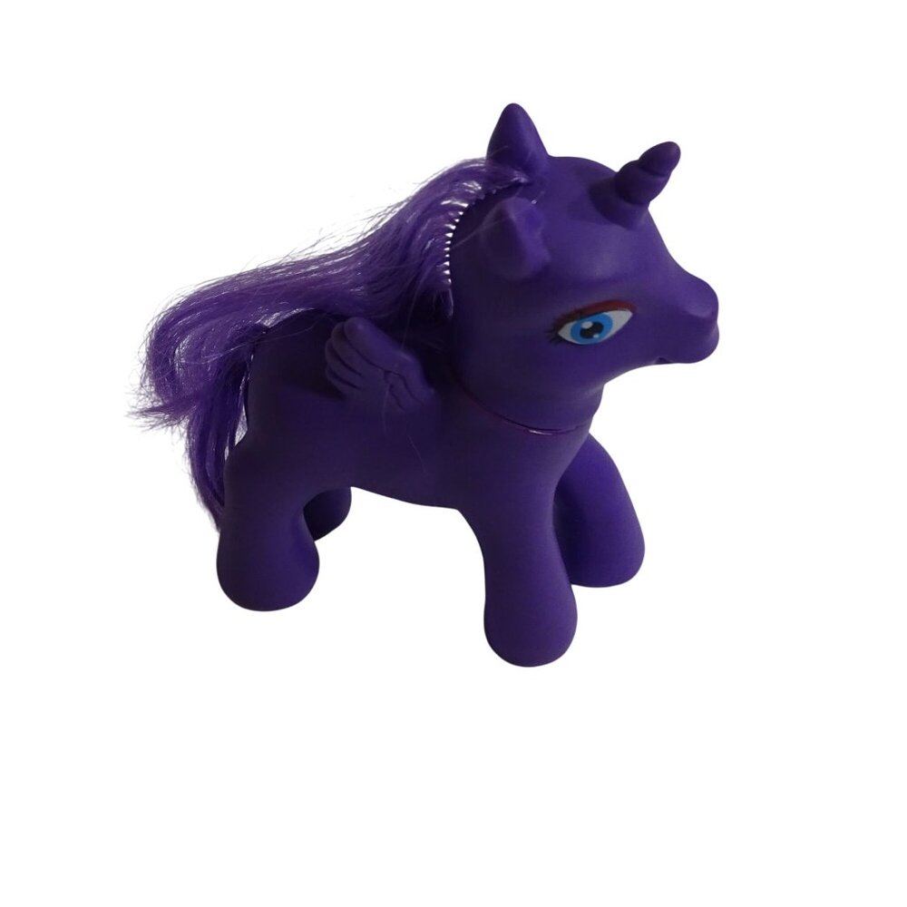 Purple Pegasus Unicorn Pony Toy Figure Purple Mane Tail Collectible 4 inch - Picture 3 of 6